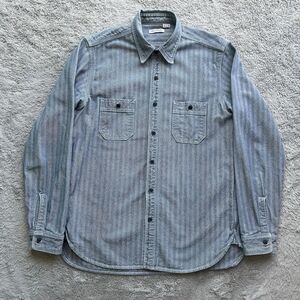 Gustin Men’s #14 American Herringbone Workshirt Classic Fit Blue Denim Size XL
